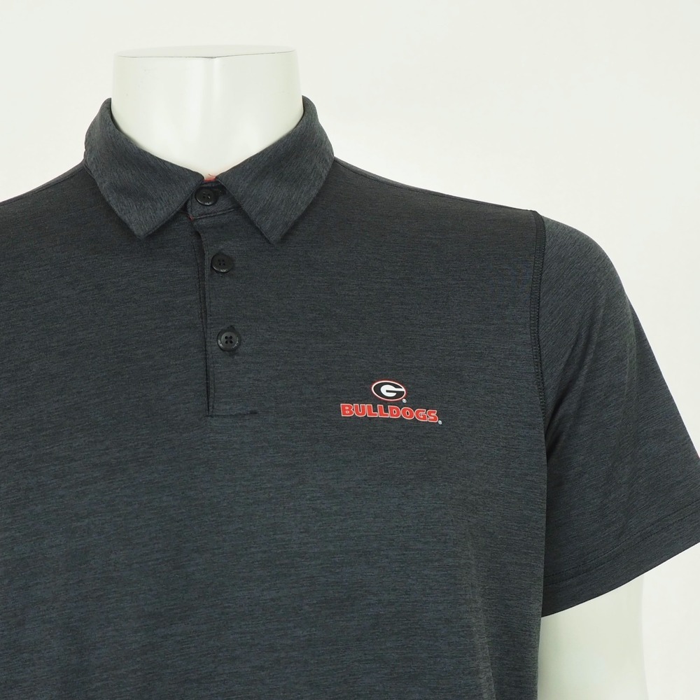 Columbia Tech Trail Polo Shirt Mens Medium Black Georgia Bulldogs Performance - Picture 2 of 4